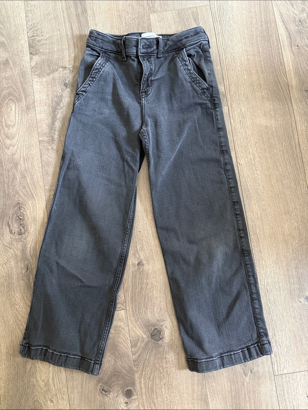 abercrombie kids Gray High Rise Wide Leg Jeans